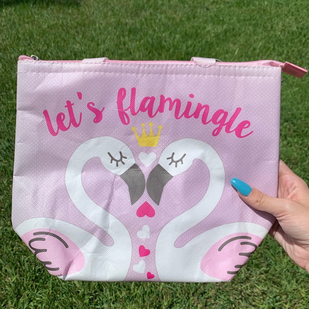 Insulated Lunch Tote “Let’s Flamingle”